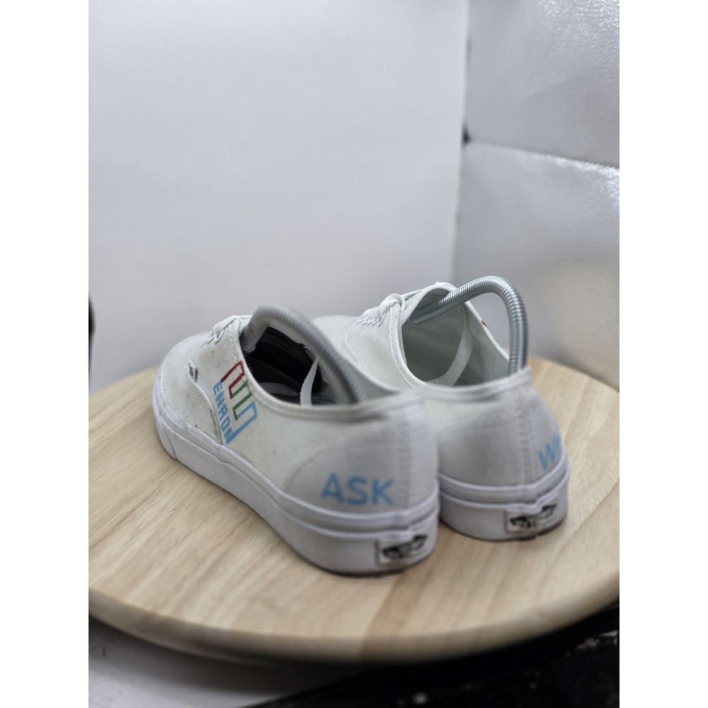 Womens Size 10 - Vans Authentic Low White X Enron Walking Skate Shoes Sneakers - Picture 5 of 8